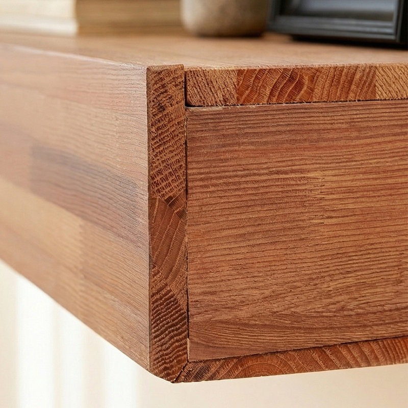 Tablette de manteau de cheminée en bois massif rustique, tablette flottante murale pour la décoration intérieure