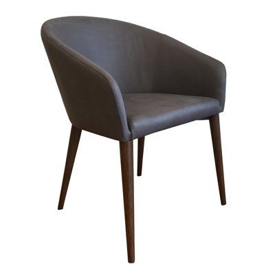 Fauteuil rembourré brun
