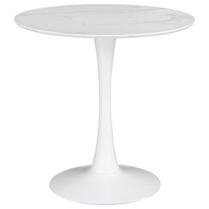 Charlirose Round Pedestal White Table