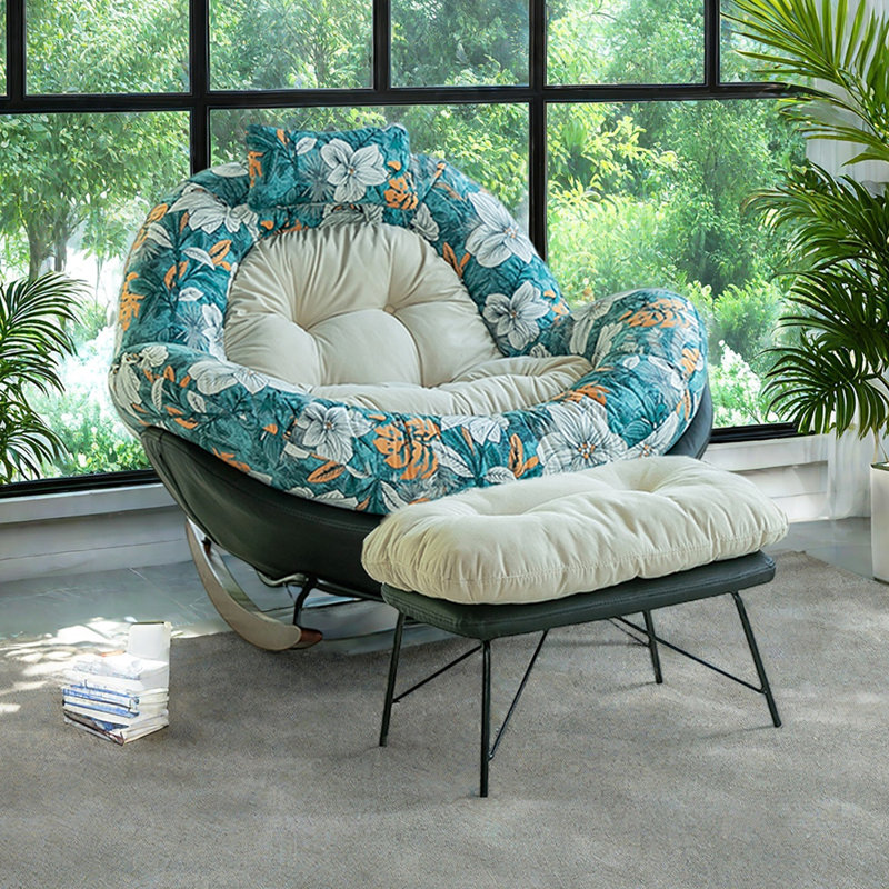 Chaise berçante simple avec coussin amovible Daniel