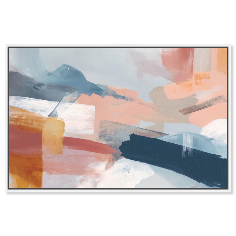Impression sur toile «Crashing Tide III» par Art Remedy, cadre blanc, 45 x 30, H 31 po x l 46 po, Cadre blanc