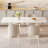 62.99" Modern Rectangle Cream White Dining Table Set with 4 Chairs for Kitchen, Bar, Living Room-1179052235-1200877693
