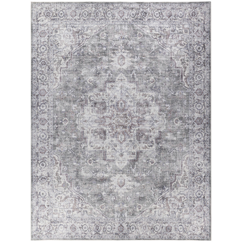 Washable Oriental Rug, Rectangle 9'2" x 12'