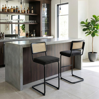 Avalyna Upholstered Counter Stool with Metal Frame