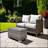 Mixed Grey Slatted Side Table With Aluminum Top – Durable And Fully Assembled For Outdoor Use