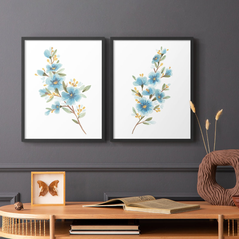 Reproduction encadrée Wildflower Sprig I-Premium - prête à être accrochée - aucun clou requis - aucun clou requis