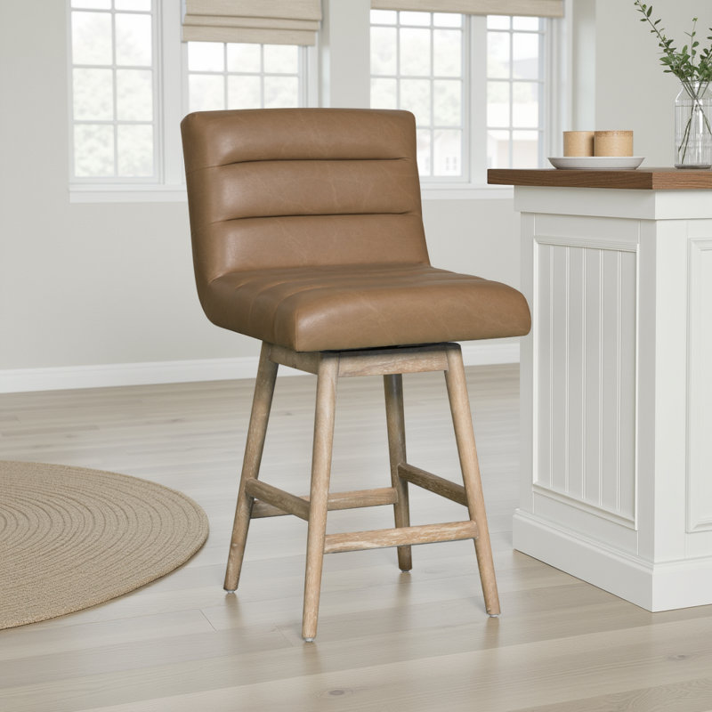 Tabouret de bar ou de bar Kaylnn, Blanc, Tabouret de comptoir (siège d'une hauteur de 26 p