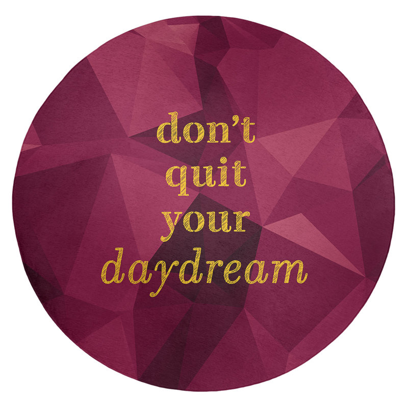 Faux gemme ne quitte pas votre daydream citation en poly-chenille, Rond 5 pi