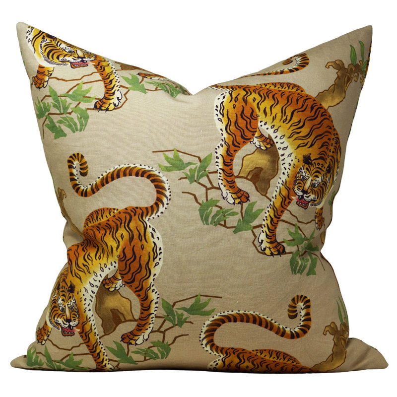 Alioth Linen Square Pillow Cover, 22" H x 22" W