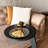 Jermichael C-Shaped Round End Table with Rolling Wheels-710525656