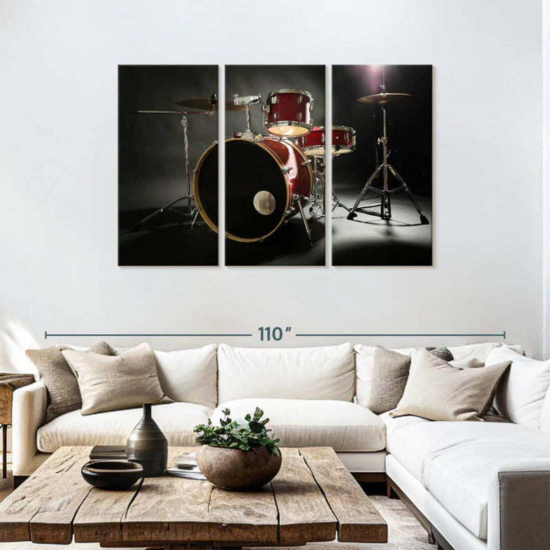 Abarca Red Drum Set, 48" H x 74" W