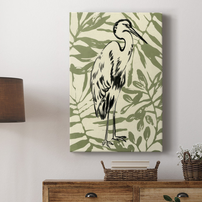 Retro Parlor Heron III -Galerie enveloppée Cavas, H 36 po x l 24 po