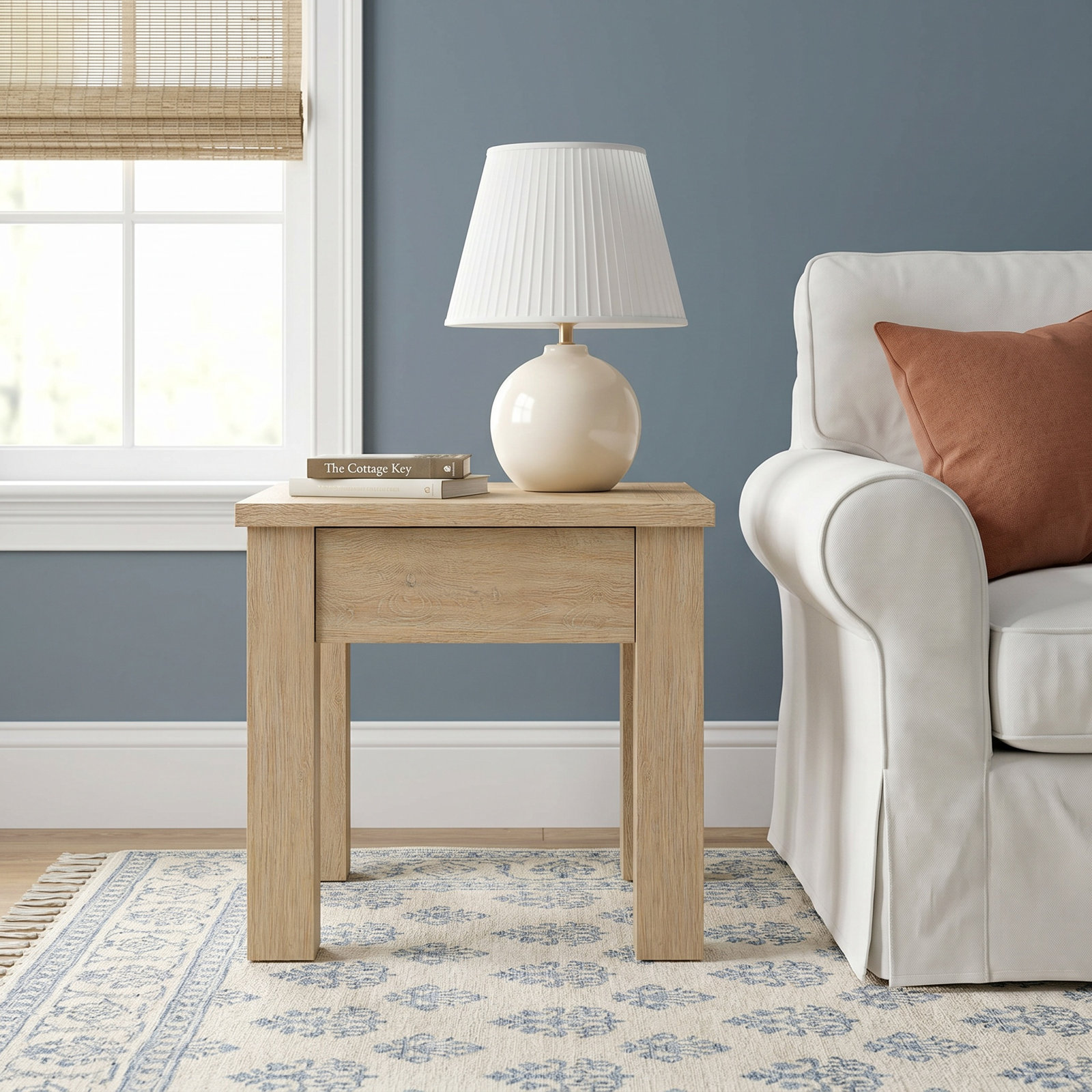 Dutton 26" Oak End Table, Natural Oak