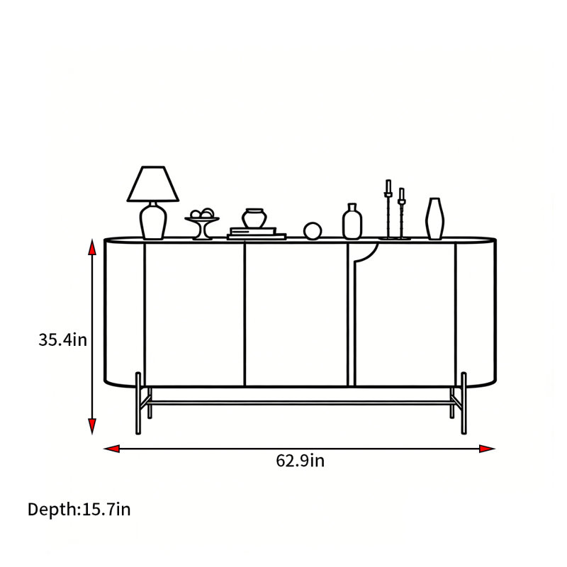 Buffet italien de style minimaliste, Brun