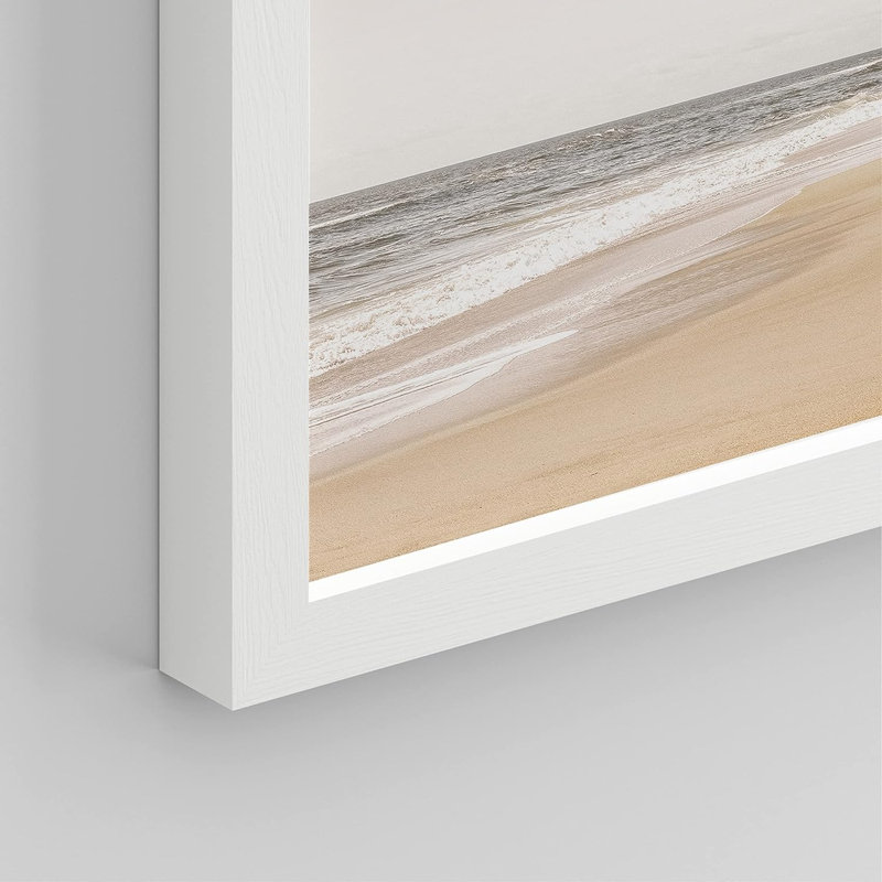 «Ocean Beach Seashore», reproduction encadrée de 4 pièces, H 14 po x l 11 po x P 1 po, Cadre blanc
