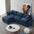 105" Modular L-Shape Sectional with Ottoman, Soft Chenille Fabric, 3-Seat-1438868637