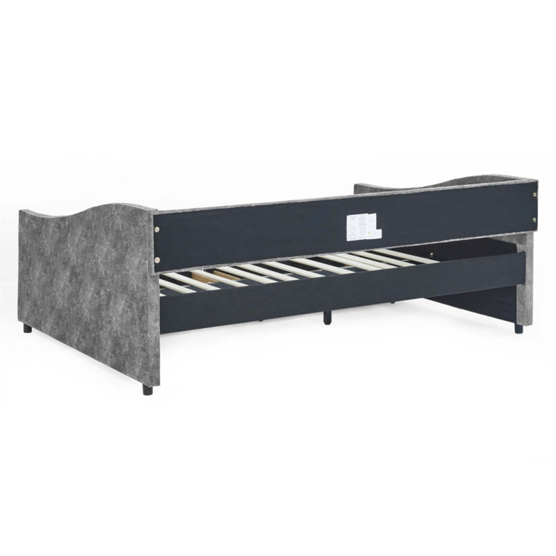 Daybed with Drawers Upholstered Tufted Sofa Bed, Soft Headboard and Monochrome Design for Versatile Home Decor, Grey