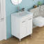 Meuble-lavabo de salle de bain 24 po avec portes à fermeture douce et lavabo en céramique