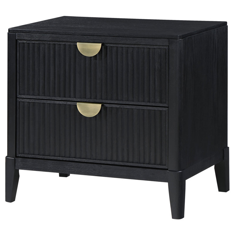 Mason Black 2-Drawer Nightstand