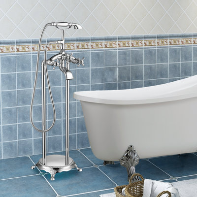 Floor Mounted Clawfoot Tub Faucet Trim
