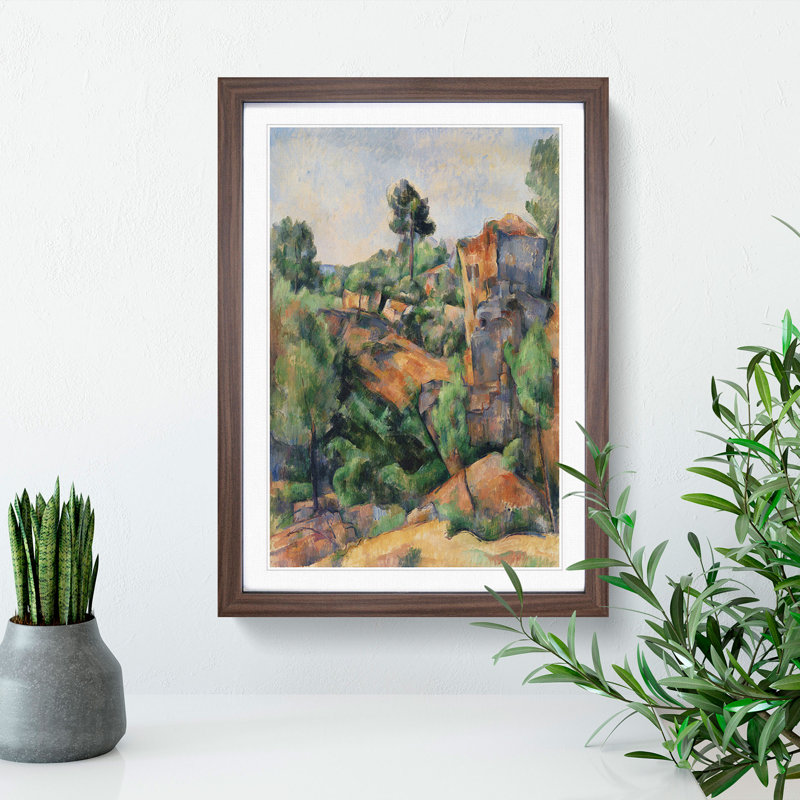 Bibemus Quarry by Paul Cezanne - Picture Frame Painting, Walnut, 36cm H x 27cm W x 2cm D
