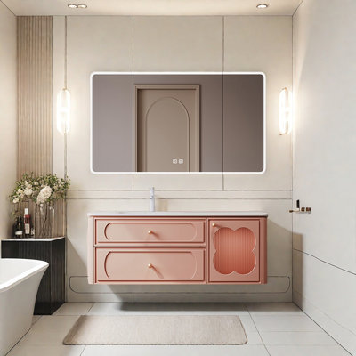 Armoire de salle de bain française de style crème minimaliste