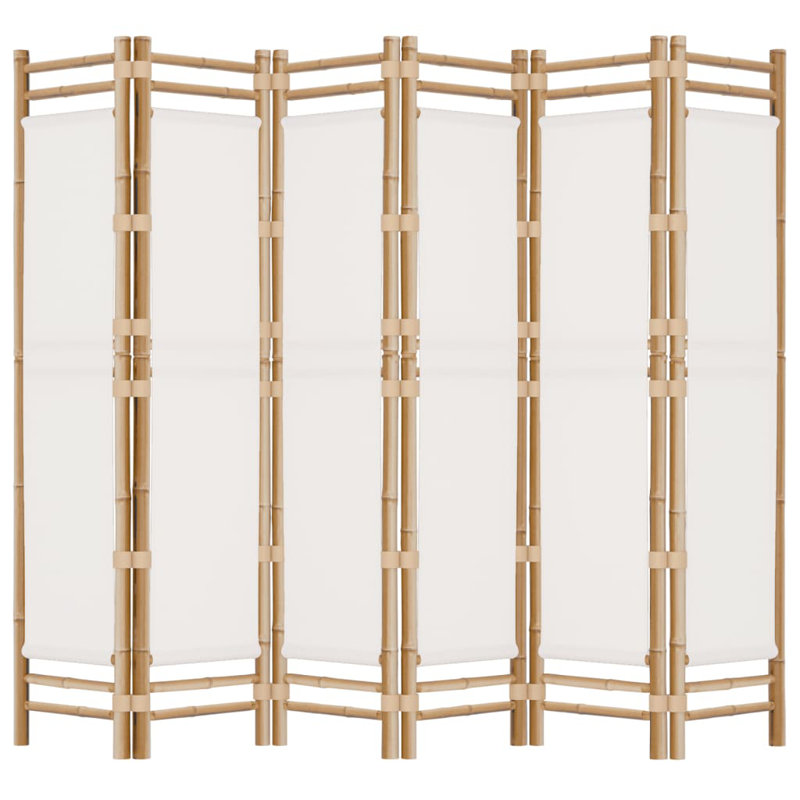 Venuti 457.2cm H Folding Room Divider, 180cm W x 240cm L, 6, Cream/White