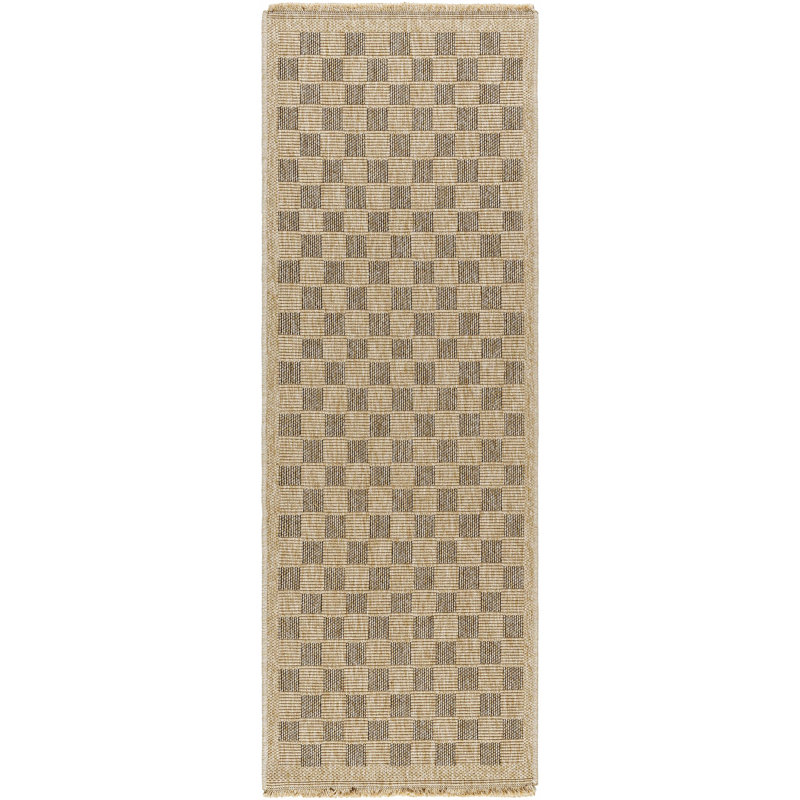 Abbie Machine Woven Checkered Area Rug, Runner 2'7" x 7'3"