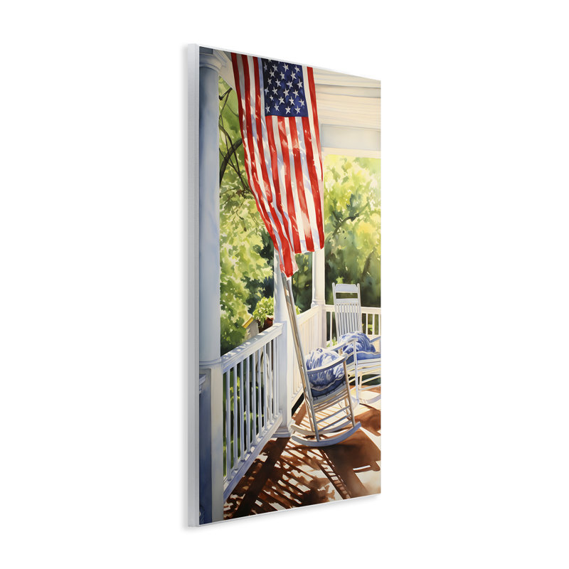 Art mural rétro sur plaque de porche américain par Petal Prints Design, H 15 po x l 10 po