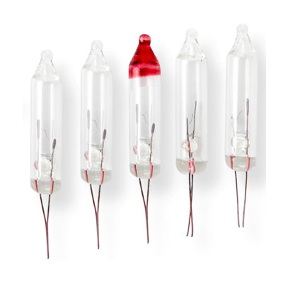 Tupkee 2.5V Clear Incandescent Mini Shimmering Twinkle Replacement Bulbs, 4 Regular & 1 Flasher