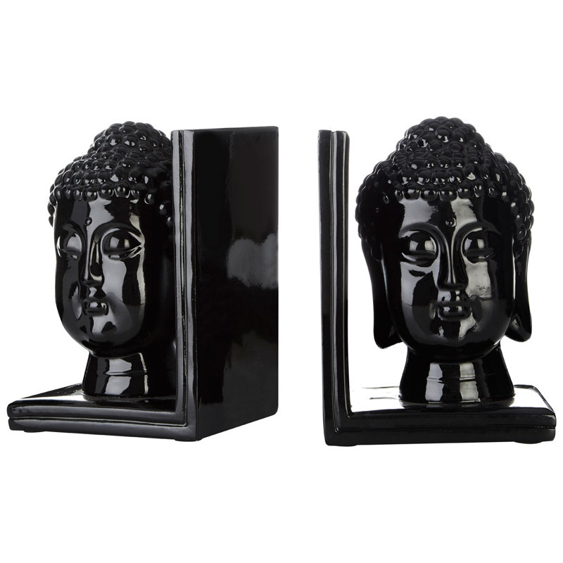 Modern & Contemporary Resin Bookends, Black