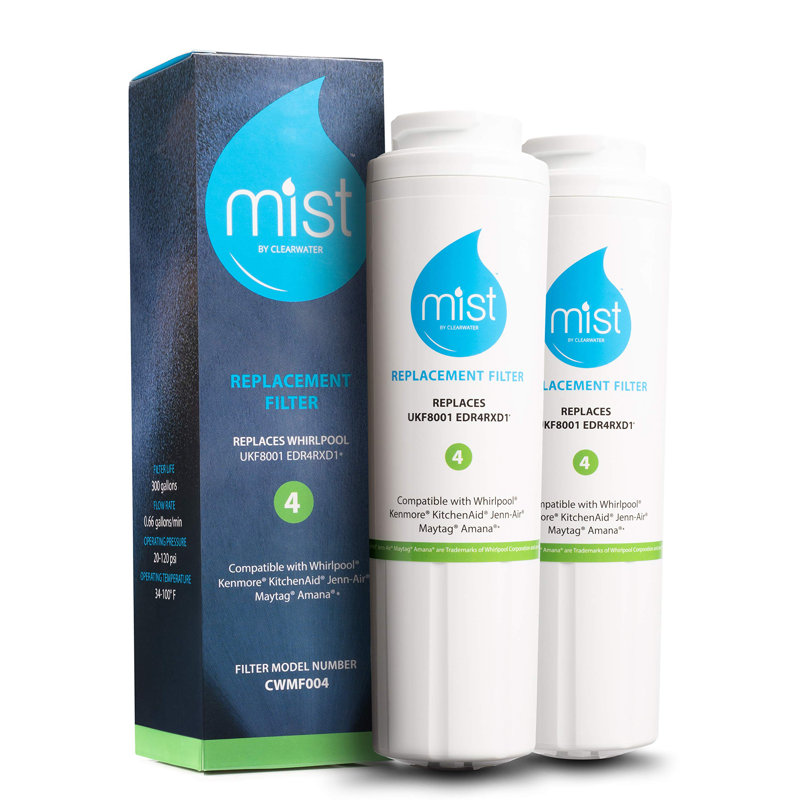 Mist UKF8001 Replacement Refrigerator Water Filter For Whirlpool Maytag, Pur Filter 4, Kenmore