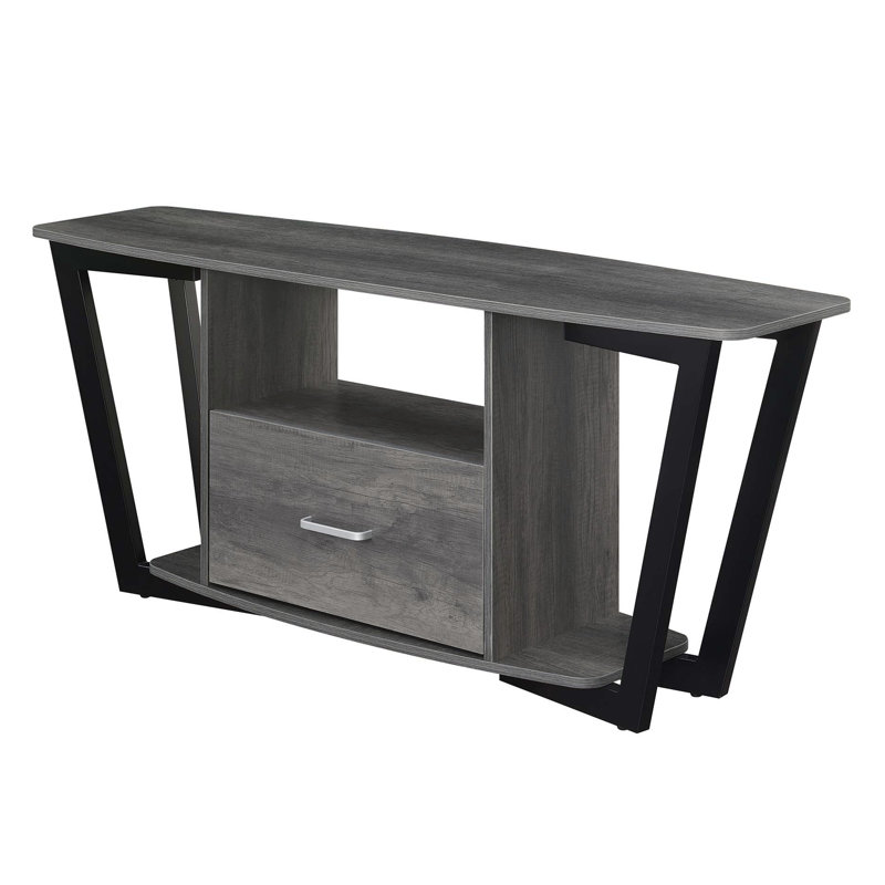 Capulet TV Stand with 1 Drawer for TVs up to 65", Charcoal Gray