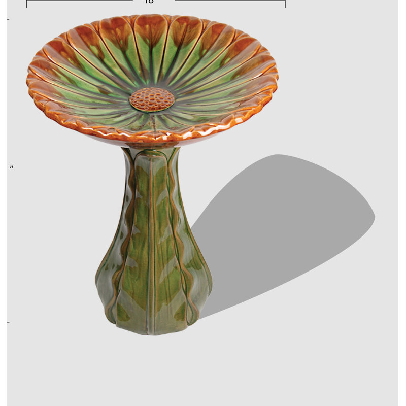 Baignoire pour oiseaux en céramique 22 po pour l'extérieur Aspen & Fig
