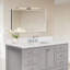 Dessus de meuble-lavabo en pierre 60 po x 22 po couleur d'ingénierie avec lavabo en céramique encastré et 3 trous de robinet avec dosseret