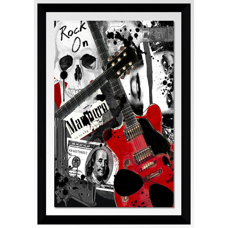 « rock on », impression encadrée, H 27,5 po x l 21,5 po x P 0,75 po