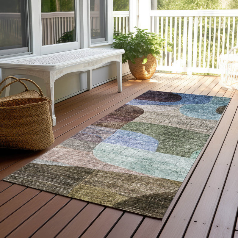 Tapis d'intérieur / extérieur brun Elina , 2'3" x 7'6"