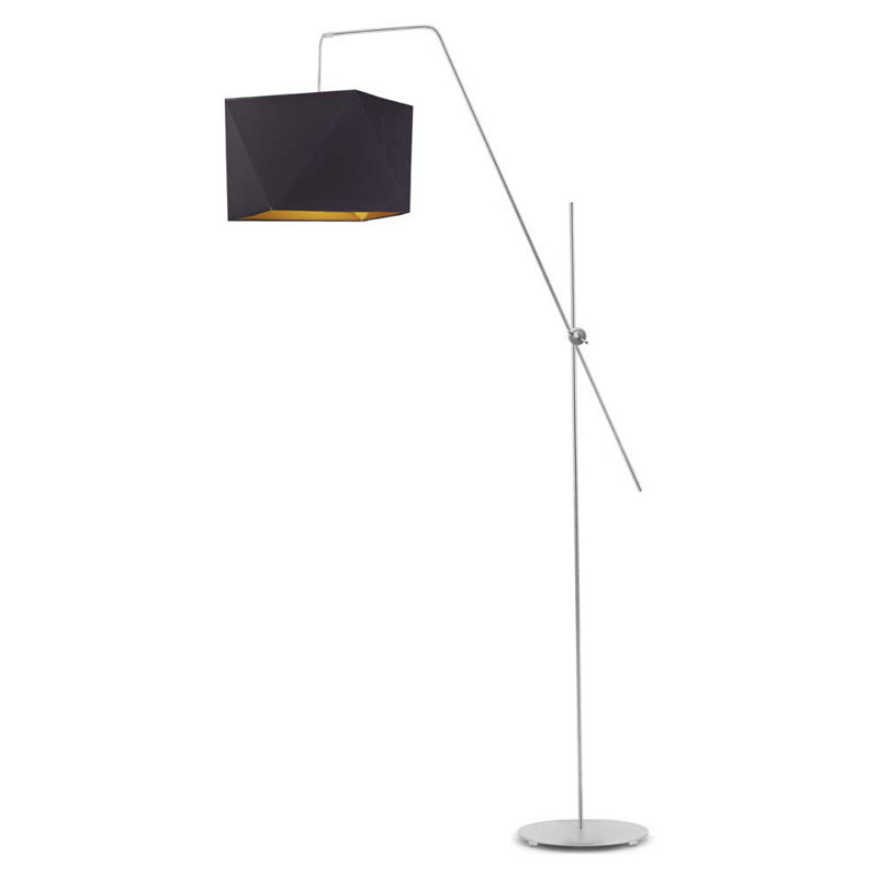 Tupper 176cm Task Floor Lamp, Silver, Black
