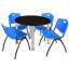 Plateau de table Kee, 4 chaises empilables-1929880541-1929880540-1929880528