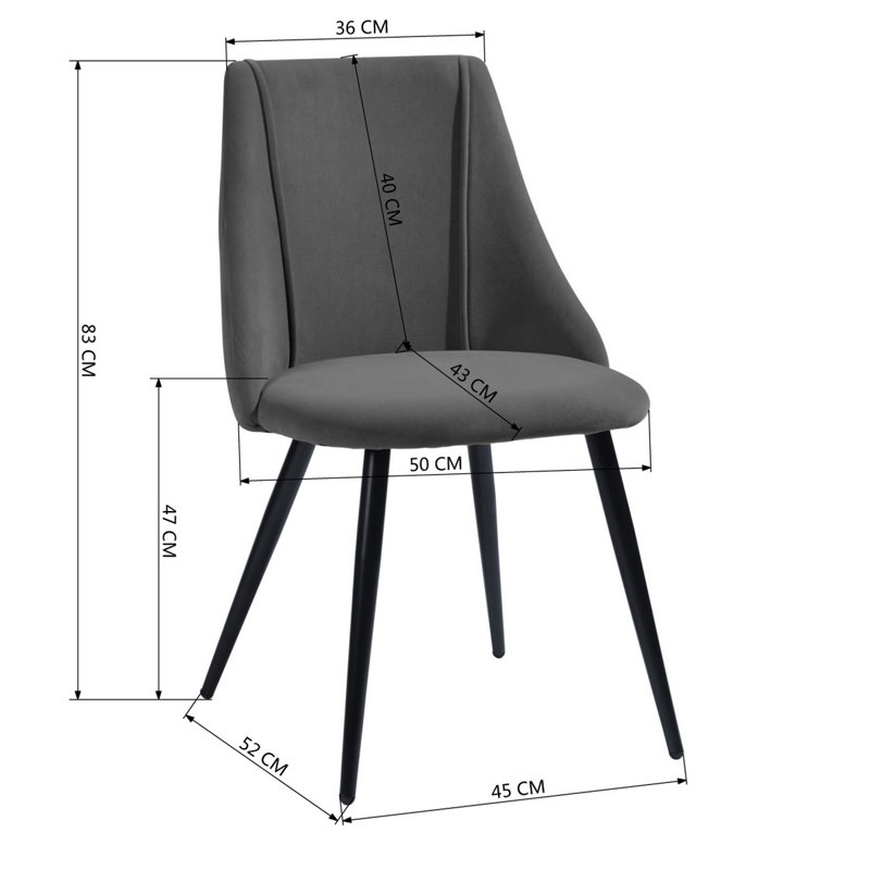 Tyrell 47 cm H Side Chair, Grey