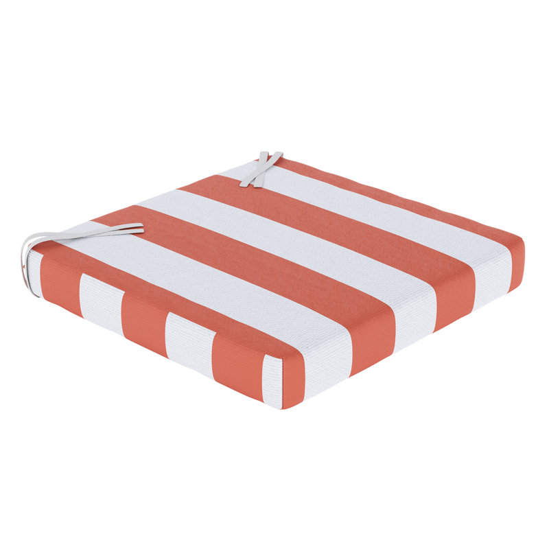 Sunbrella® Indoor/Outdoor  Dining Chair Seat Cushion, Sunbrella® Refuge Coral