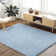Rectangle Annily Solid Color Machine Woven Polyester Area Rug in Light Blue