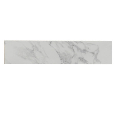 22" x 4" Bathroom Sink Side Splash, Size for Bathroom Vanity Sink Top, Engineered Marble Stone Side Splash, Bianco carrara wenato color