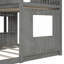 Lit superposé simple en bois sur lit double, lit mezzanine avec maisonnette, maison de campagne, échelle et garde-corps