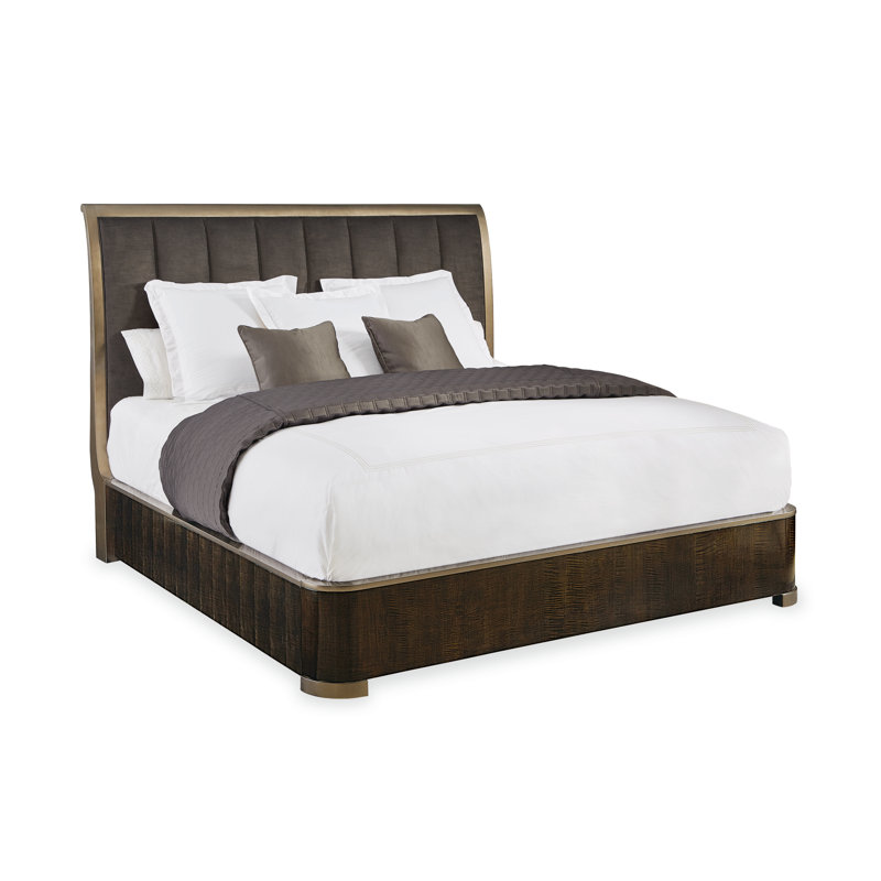 Caracole Classic Velvet Solid Wood Bed, Queen