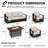 Abdullah 7-Person Modern Aluminum Patio Fire Pit Set, 3-Seat Sofa, 2 Swivel & 2 Armchairs with Gray Cushions-1201146821