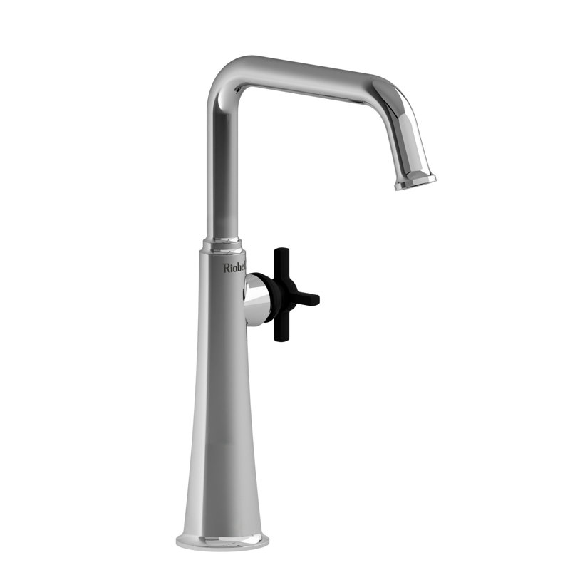 Momenti Single Bathroom Faucet with U-Spout, Brushed Gold, Cross