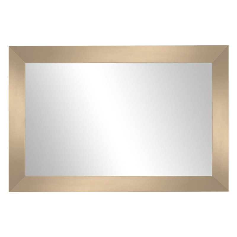Shmuel Wood Framed with Safety Backing Ideal for Bathroom / Vanity Mirror, Champagne Bronze, 26" x 38"