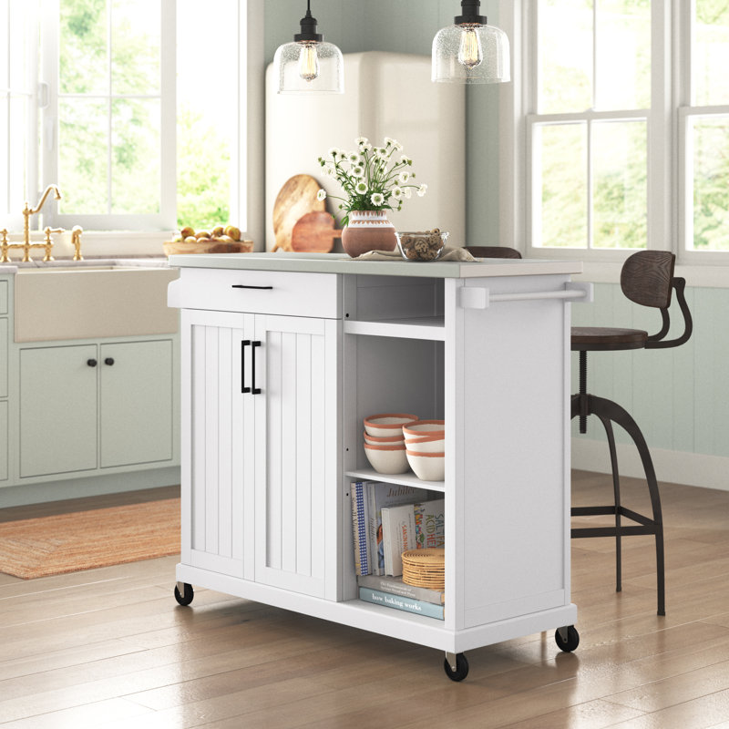 Freya Kitchen Island, White