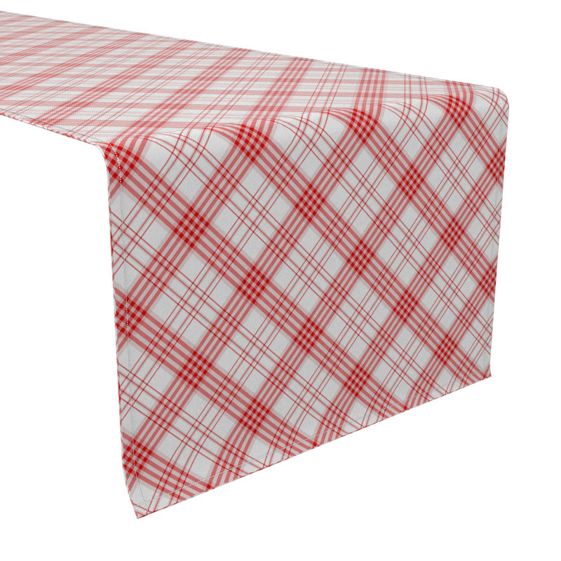 Rectangular Plaid Cotton Twill Table Runner